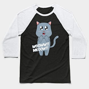 Woow!! Happy Cat Baseball T-Shirt